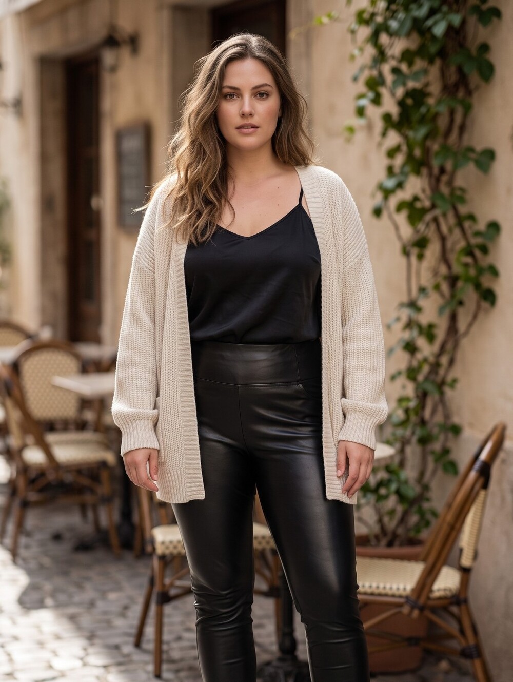 Devoted Faux Leather Leggings High Waist Stretch Moto Chic Mob Wife Baddie